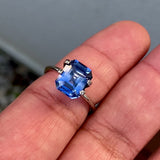 3.05 ct Royal Blue Sapphire Emerald Cut Natural Heated Ceylon