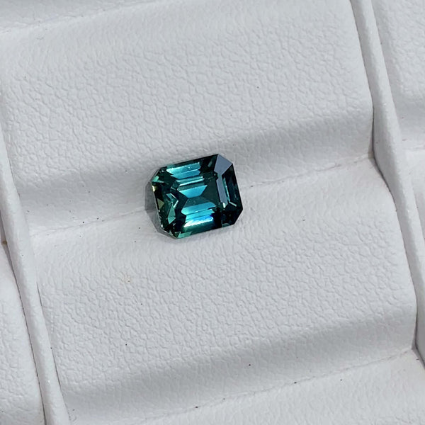 1.78 ct Teal Sapphire Emerald Cut Natural Heated