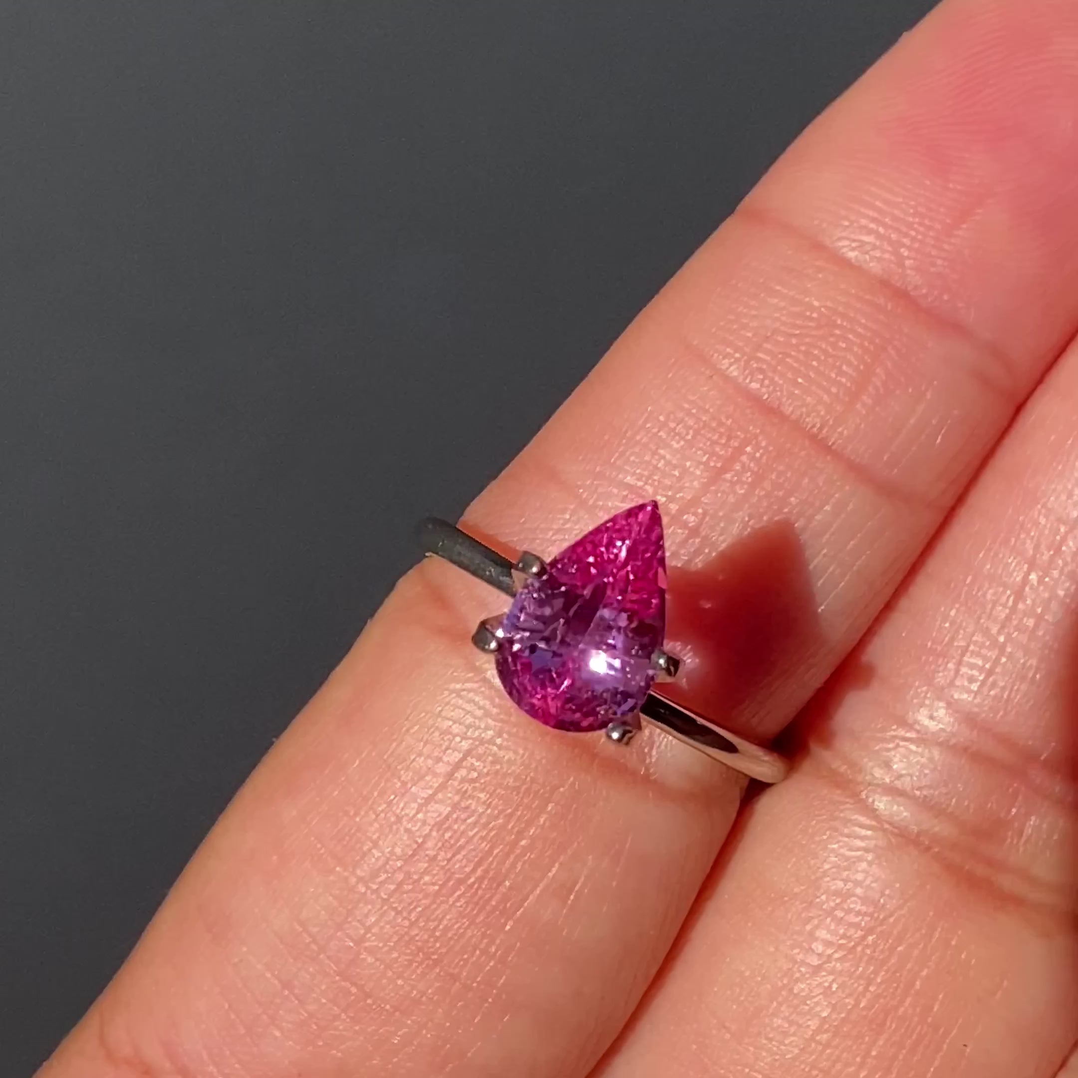 1.79 ct Lotus Pink Sapphire Pear Natural Heated Ceylon Gem