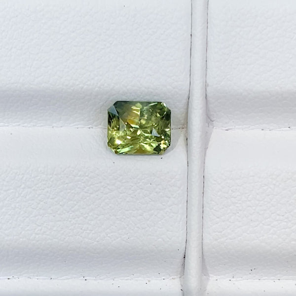 1.61 ct Green Sapphire Radiant Cut Natural Heated