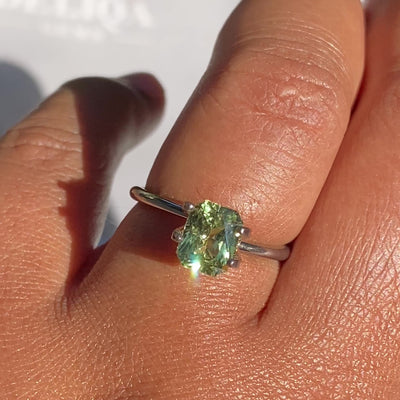 1.69 ct Mint Green Sapphire Radiant Cut Unheated Gemstones