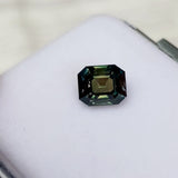 2.82 ct Teal Sapphire Emerald Cut Natural Unheated