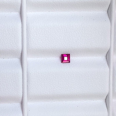 Unheated 0.23 ct Pinkish Red Ruby - Princess Cut