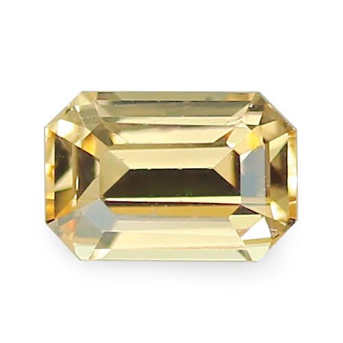 1.20 ct Apricot Yellow Emerald Cut Natural Unheated Sapphire