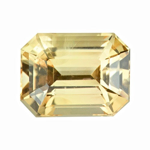 1.60 ct Apricot Emerald Cut Natural Sapphire Certified Unheated