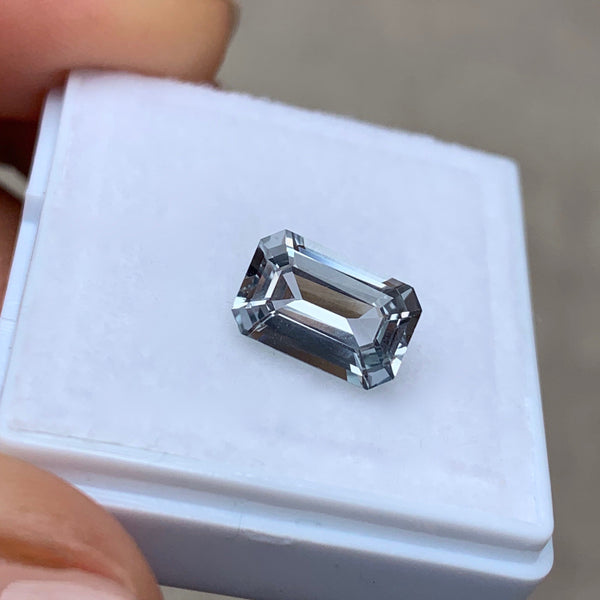 2.00 ct Light Grey Sapphire Emerald Cut Unheated Certified