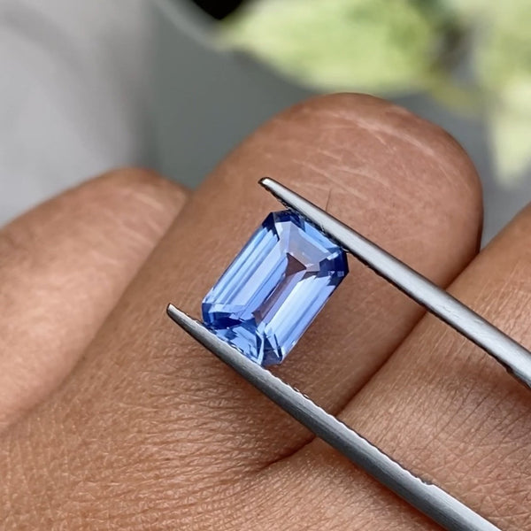 2.56 ct Emerald Cut Blue Sapphire Certified Unheated