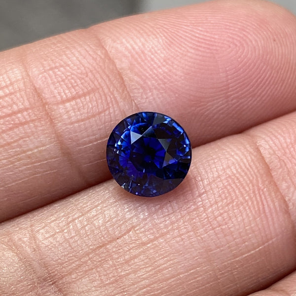 2.48 ct Round Blue Sapphire Certified Unheated