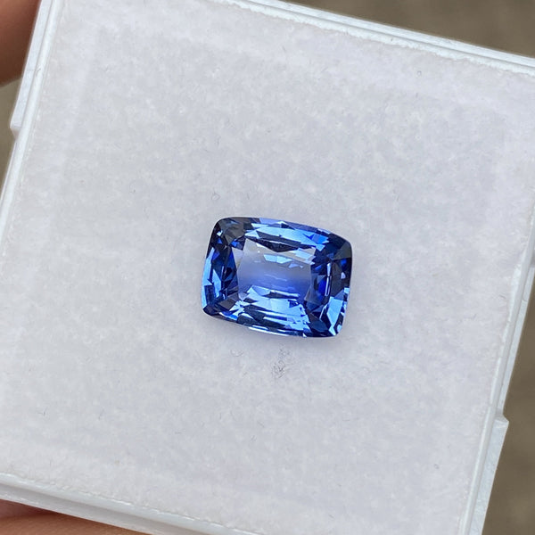 1.72 ct Cushion Vivid Blue Natural Sapphire Certified Unheated