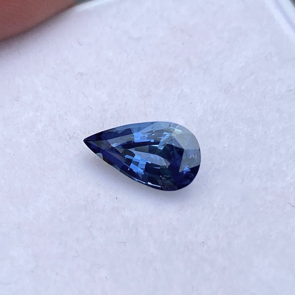 1.53 ct Pear Blue Sapphire Natural Unheated