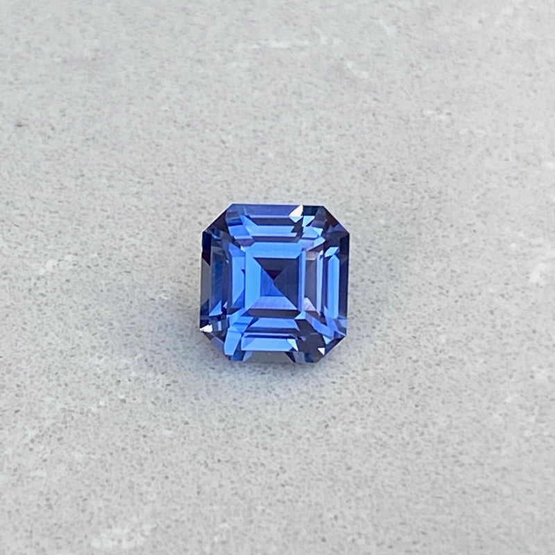 1.66 ct Blue Sapphire Asscher Cut Unheated Ceylon