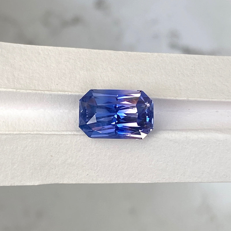 3.69  ct Pink Blue Parti Sapphire Radiant Cut Unheated Ceylon
