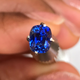 1.09 ct Vivid Deep Blue Near Royal Blue Cushion Cut Natural Unheated Sapphire