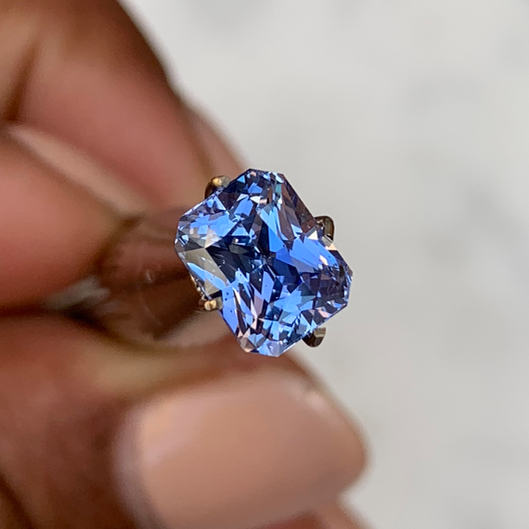 2.07 ct Ceylon Blue Radiant Cut Sapphire Certified Unheated