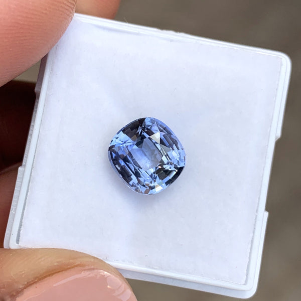 3.06 ct Cornflower Blue Ceylon Sapphire Cushion Cut Certified Unheated