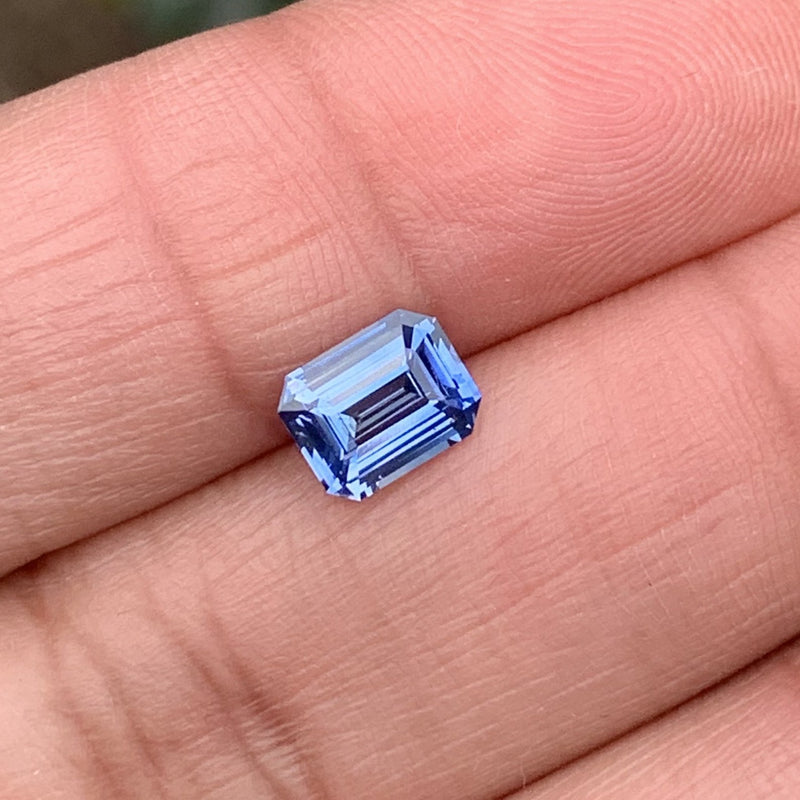 0.98 ct Blue Emerald Cut Ceylon Sapphire Unheated Certified