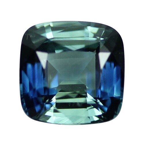 2.09 ct Blue Green Cushion Cut Natural Unheated Sapphire