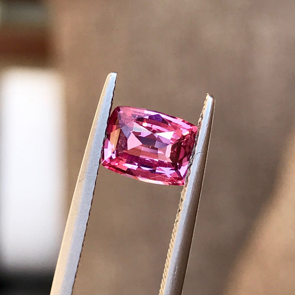 1.59 ct Vivid Pink Cushion Cut Natural Unheated Sapphire
