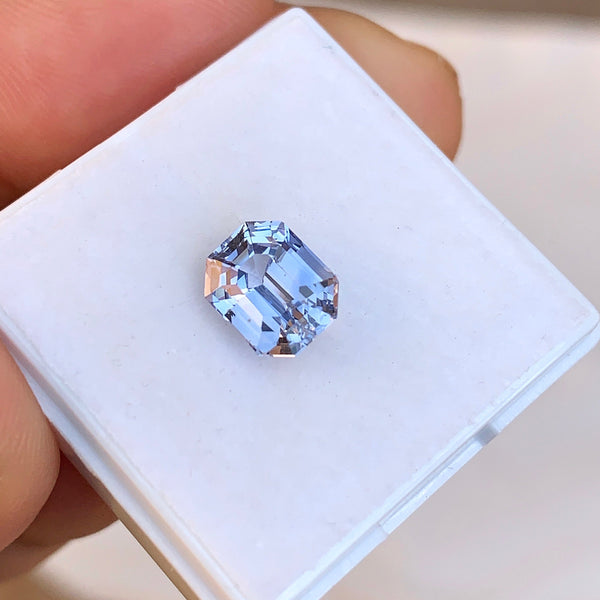 2.24 ct Sky Blue Emerald Cut Natural Certified Unheated Sapphire