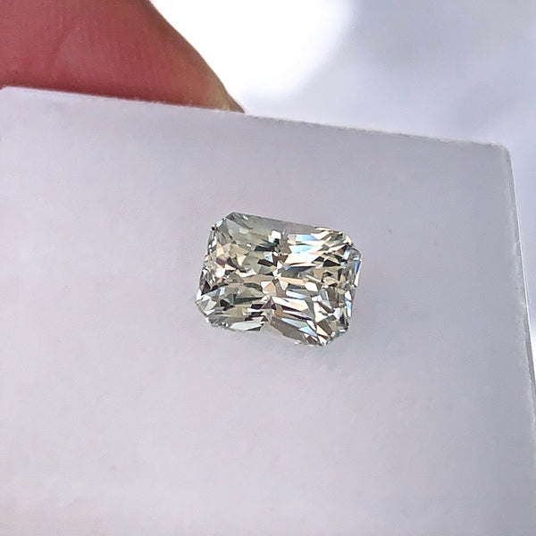 2.14 ct Mint Green Emerald Cut Unheated Certified