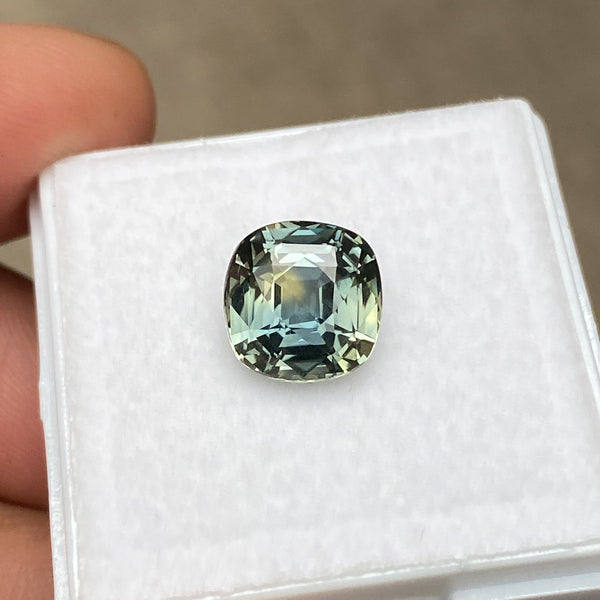 3.19 ct Cushion Mint Green Sapphire Certified Unheated