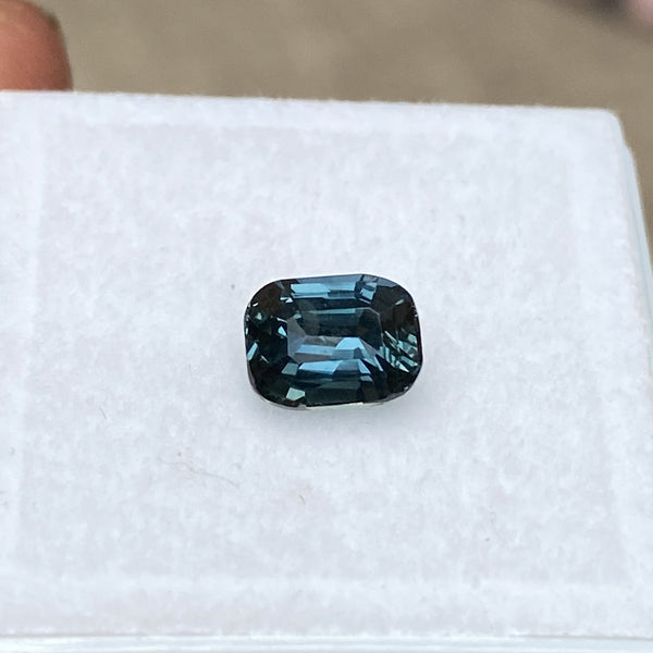 1.56 ct CushionGreen Sapphire Certified Unheated