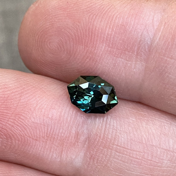 1.63 ct Fancy Mixed Cut Green Sapphire Certified Unheated