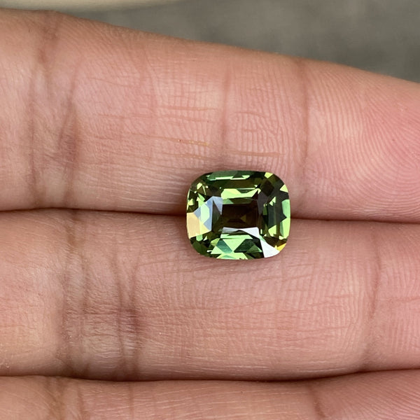 3.09 ct Cushion Green Sapphire Natural Unheated