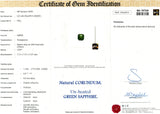 3.03 ct Square Emerald Cut Green Sapphire Certified Unheated