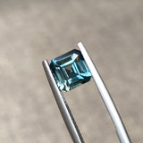 3.07 ct Square Emerald Cut Bluish Green Sapphire Certified Unheated