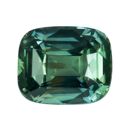 2.10 ct Cushion Green Sapphire Natural Certified