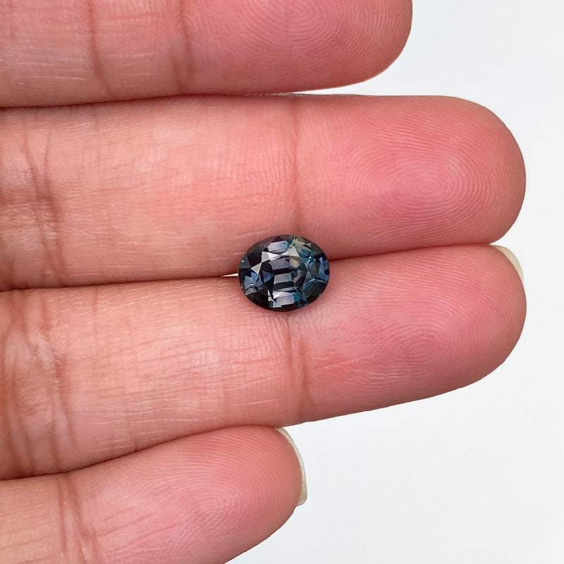 2.03 ct Grey Green Sapphire Oval Natural Unheated