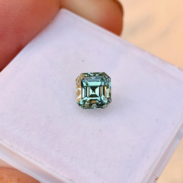 1.28 ct Emerald Cut Bluish Green Natural Unheated  Sapphire