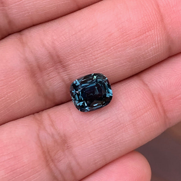 3.21 ct Teal Cushion Natural Sapphire Unheated