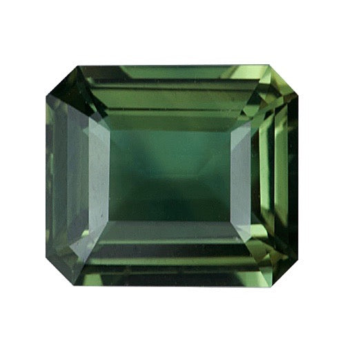 2.07 ct Olive Emerald Cut Natural  Unheated Sapphire