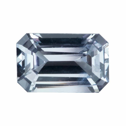 2.00 ct Light Grey Sapphire Emerald Cut Unheated Certified