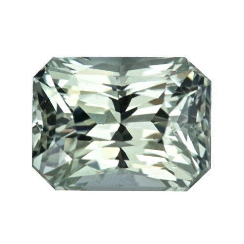 Solitaire East West Gold Engagement Ring Mint Green Sapphire
