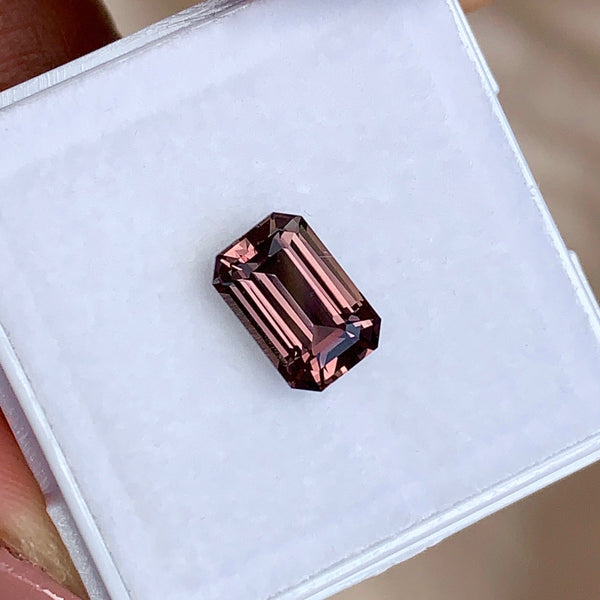 1.99 ct Cognac Brown Sapphire Emerald Cut Unheated Certified