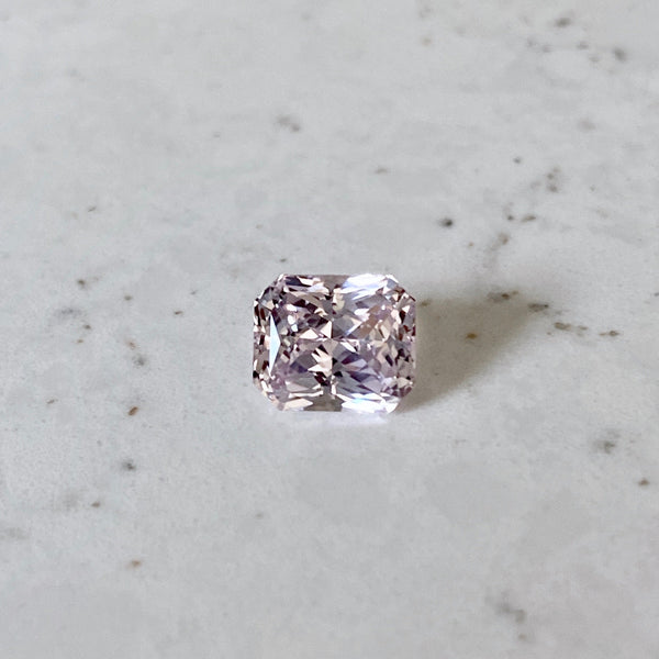 2.49 ct Radiant Cut Light Violetish Pink Sapphire Certified Unheated