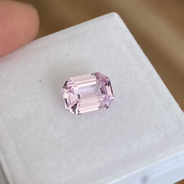 1.59 ct Emerald Cut Light Pink Sapphire Certified Unheated