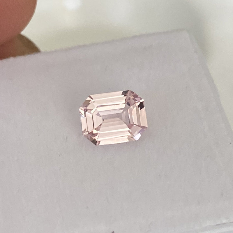 1.07 ct Emerald Cut Light Pastel Pink Sapphire Natural Unheated