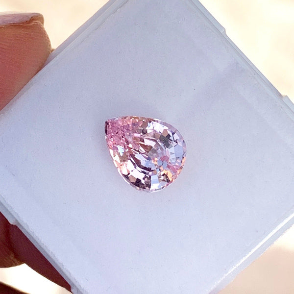 2.06 ct Pastel Pink Pear Ceylon Sapphire Natural Unheated