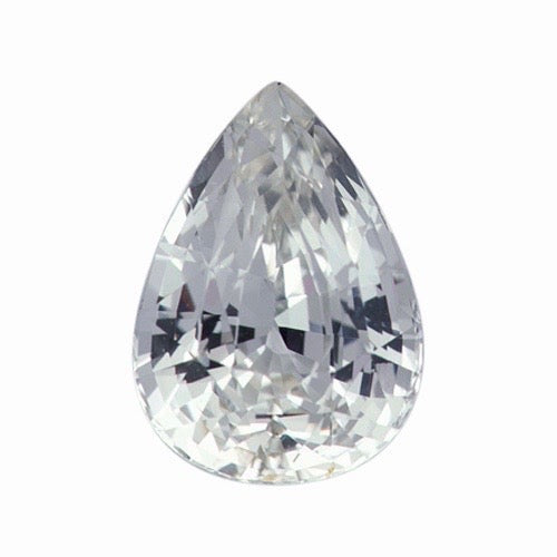 2.28 ct Pear White Natural Sapphire Unheated Certified