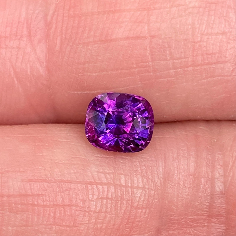 1.66 ct Purple Sapphire Cushion Unheated Madagascar