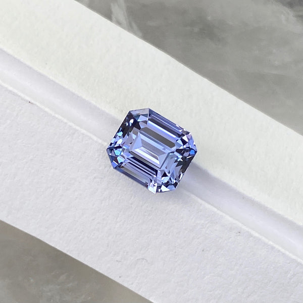 2.56 ct Lavender Sapphire Emerald Cut Unheated Ceylon