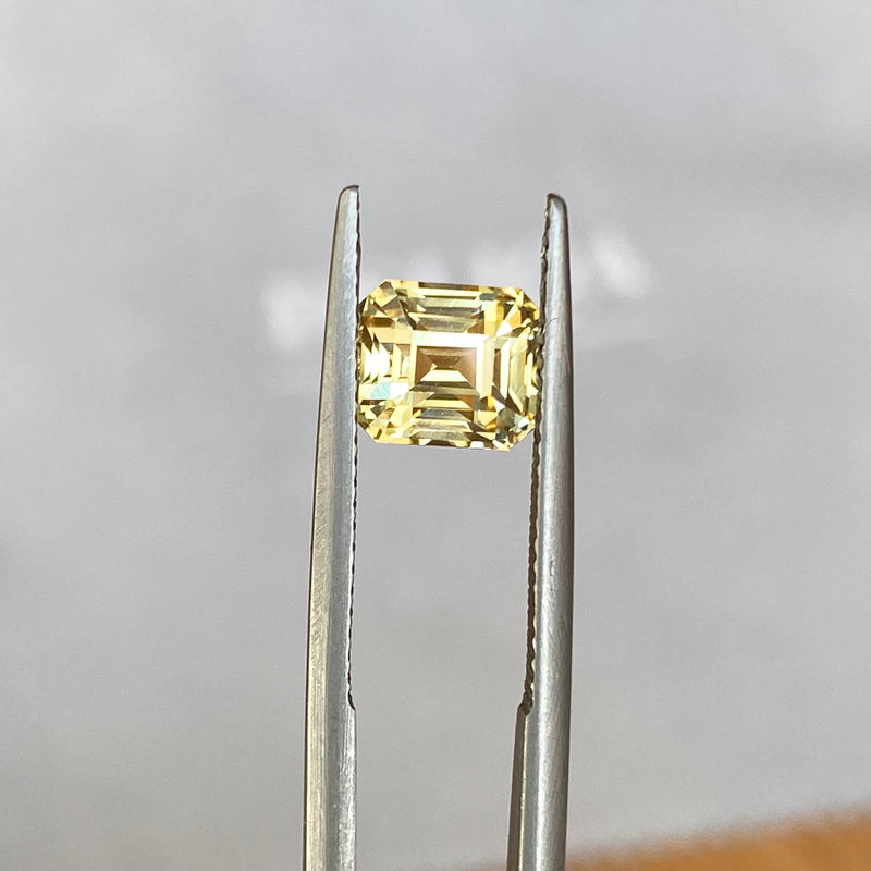 3.60 ctw Yellow Sapphire Pair Emerald Cut Unheated Ceylon