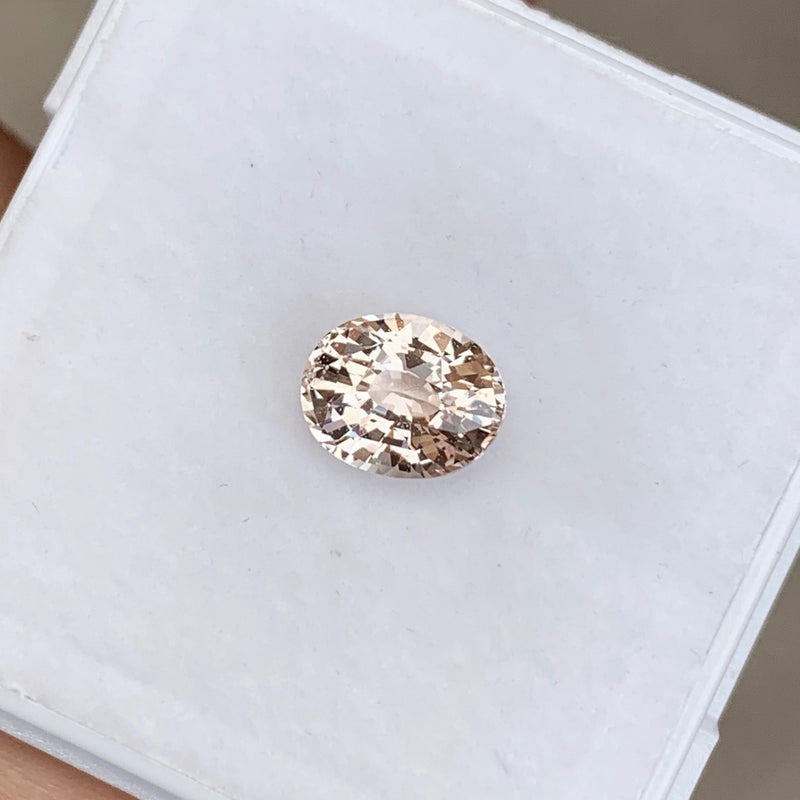 1.20 ct  Natural Champagne Peach Oval Sapphire Certified Unheated