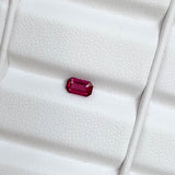 0.55 ct Pinkish Red Ruby Emerald Cut Natural Unheated
