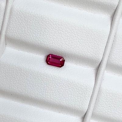 0.55 ct Pinkish Red Ruby Emerald Cut Natural Unheated Gems