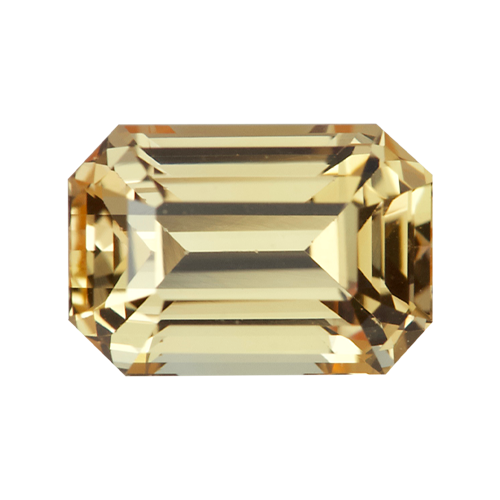 1.44 ct Apricot Emerald Cut Sapphire Unheated Ceylon